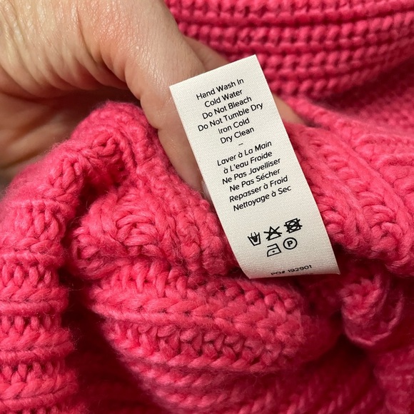 Cinq A Sept Pink Mari Sweater Bow Back Size XS Oversized - Picture 9 of 9